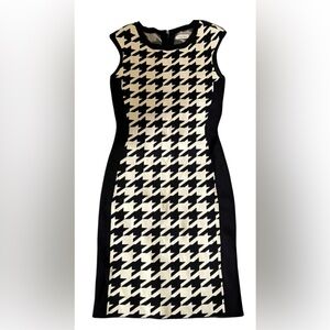 Calvin Klein Black and White Sheath Dress for Work